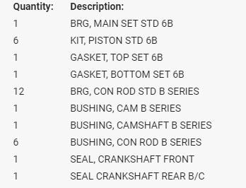 Premium Marine Engine Overhaul Kit for 5.9L 12 Valve 6BT Dodge Cummins