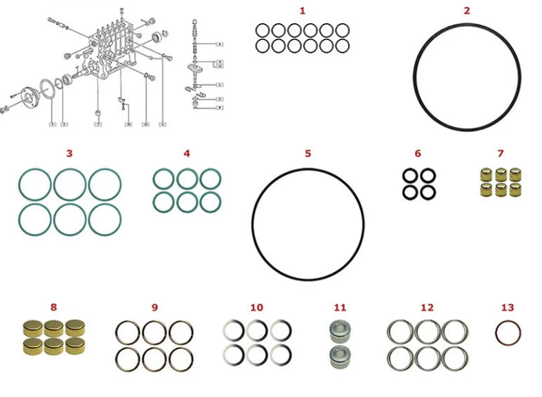 Seal and Repair Kit for P7100 Pump for 5.9L Dodge Cummins
